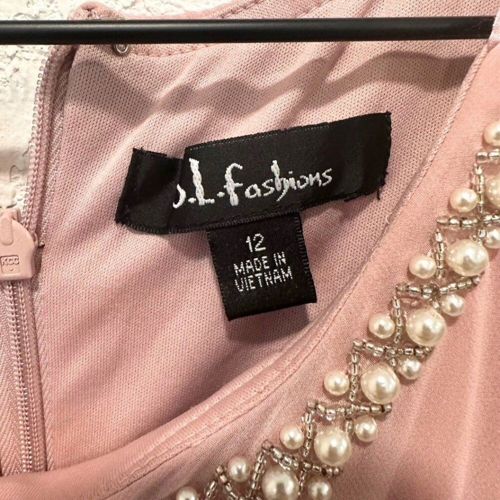 S.L. Fashion Sleeveless Chiffon Tiered Cocktail Dress Faded Rose 12 - Picture 6 of 11